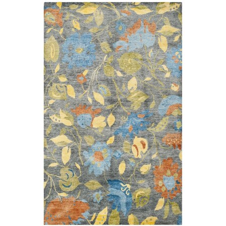 Safavieh 9 x 12 ft. Tibetan Hand Knotted Rectangle Area Rug Blue & Multi Color TB839A-9